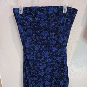 Blue strapless dress